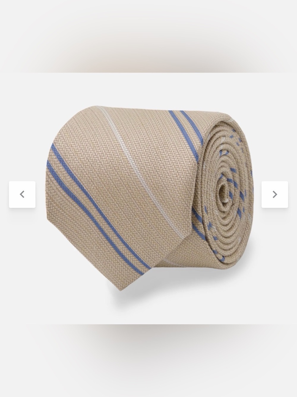 Tie Bar - Bali Double Stripe Khaki Tie